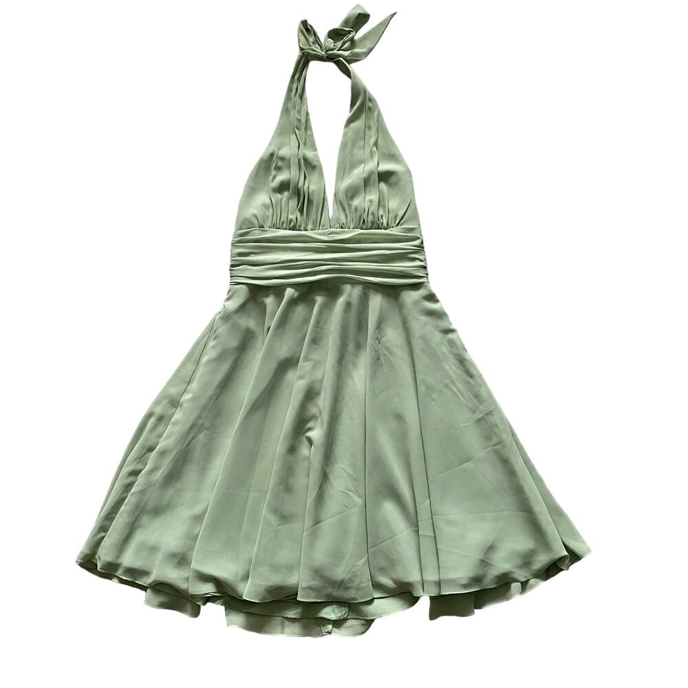 Bari Jay Halter Sage Green Dress size 16 NWT Wedding Prom Homecoming